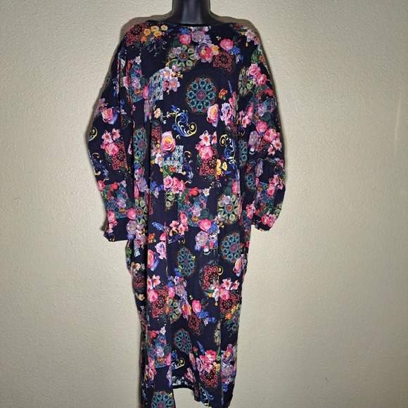 Zanzea Dresses & Skirts - Zanzea 100% Cotton Floral Print Midi Dress Bat Sleeve Casual Bohemian Size‎ 5xl